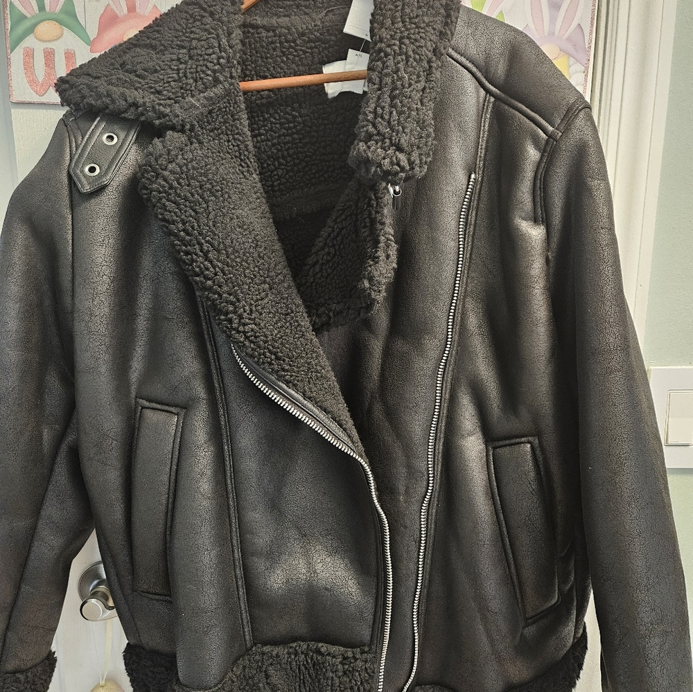 Women's Black Shearling Jacket